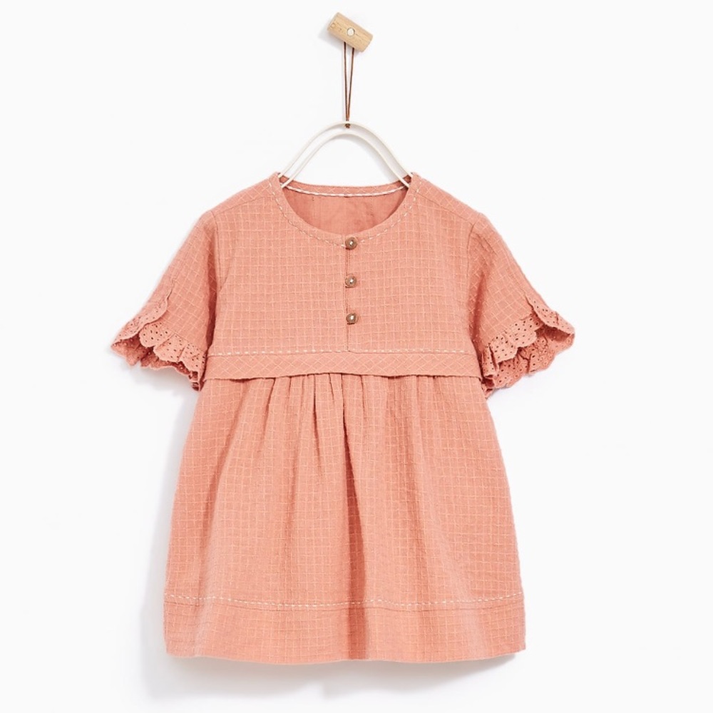 Zara Baby Girl Pink Dress w/ Frills || 3-4 Year